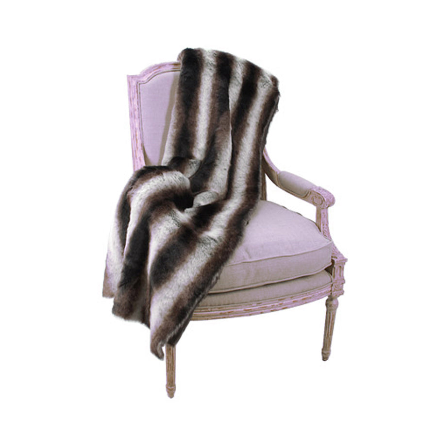 Fur Throw 'Chinchilla Smokey Grey'