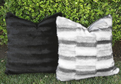 Fur Pillow 'Luxe Mink Silver'