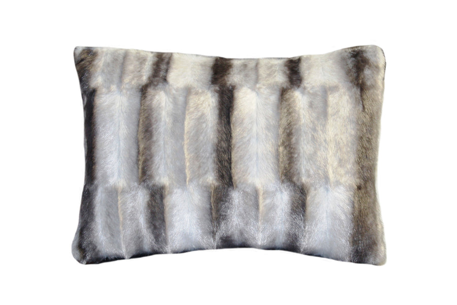 Fur Pillow 'Luxe Mink Silver'