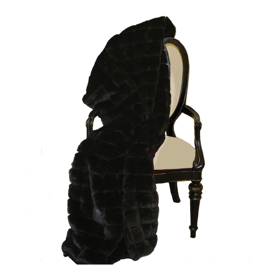Fur Throw 'Mink Patchwork Black'