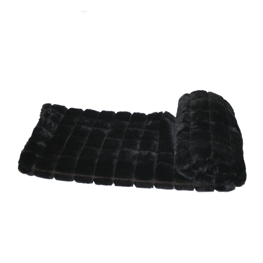 Fur Throw 'Mink Patchwork Black'