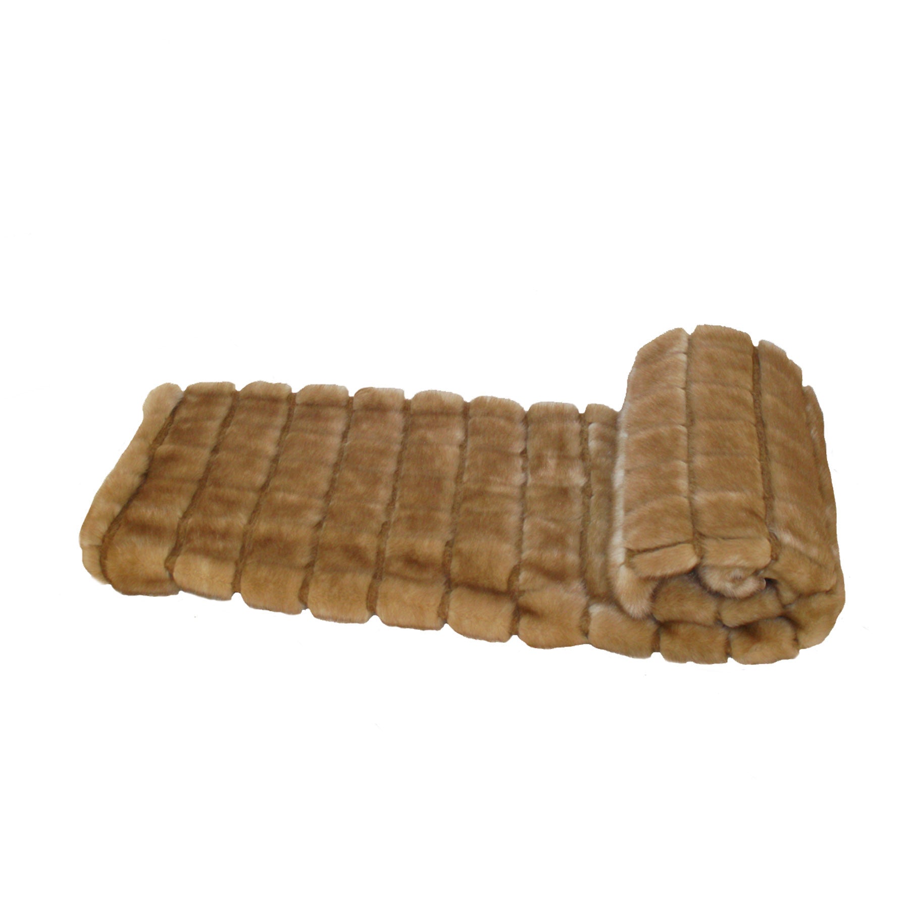 Fur Throw 'Mink Patchwork Mocha'